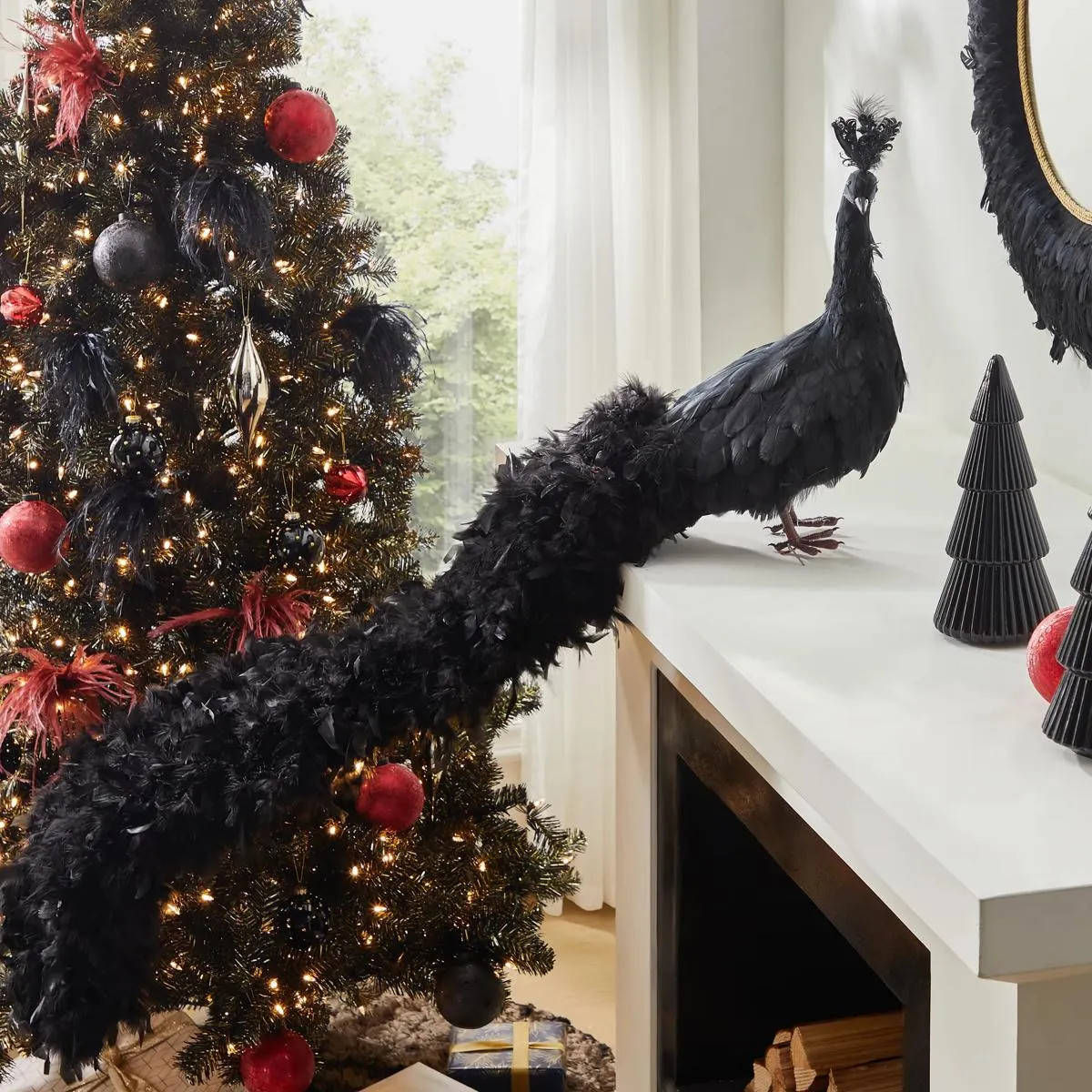 Black Fancy Peacock - 60" | Z Gallerie