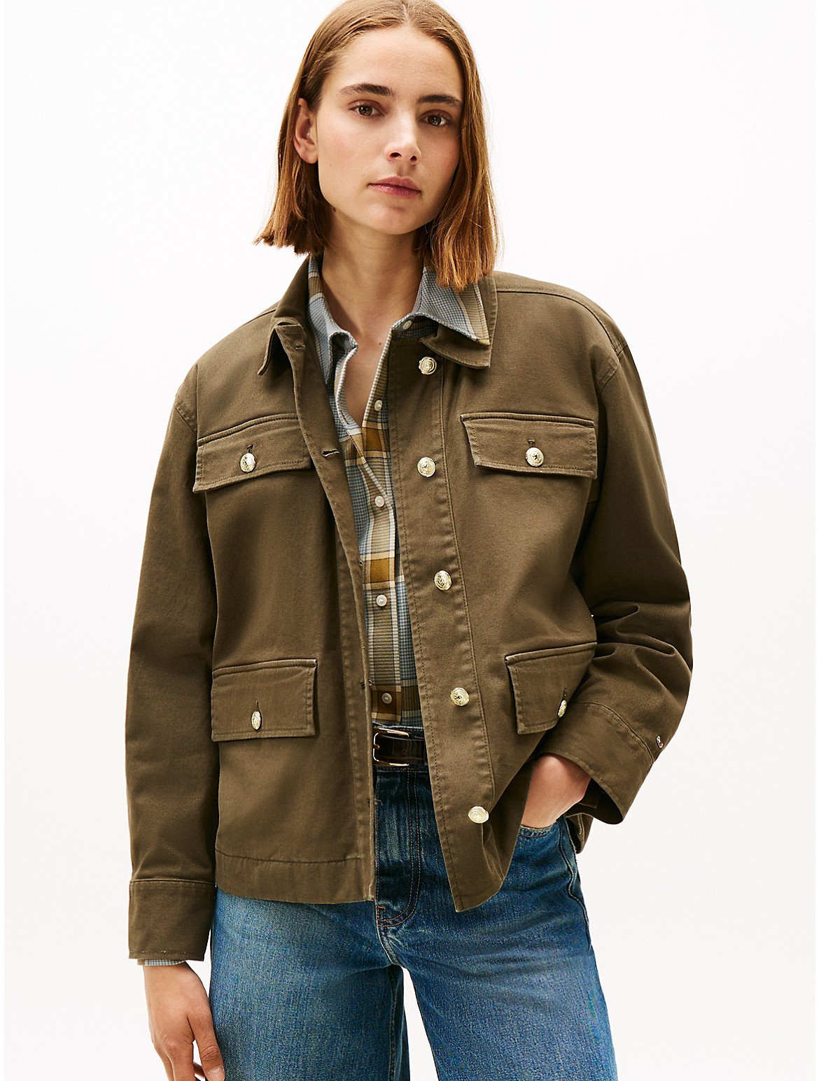 Tommy Hilfiger Women's Gold-Button Field Jacket - Green - XS | Tommy Hilfiger (US)
