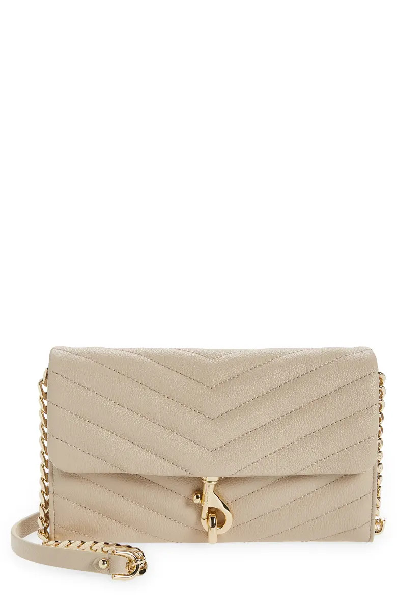 Edie Quilted Leather Wallet on a Chain | Nordstrom