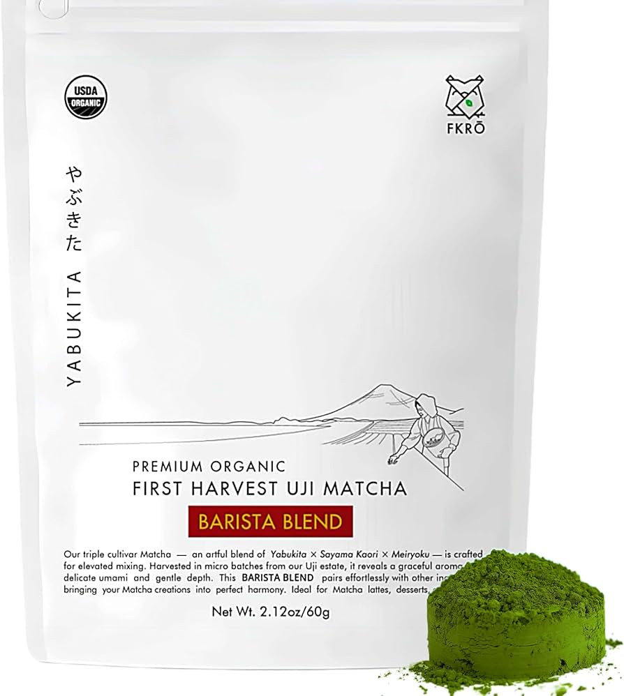 FKRO Organic Barista Matcha Green Tea Powder (60g/2.12oz) 1st Harvest, Triple Cultivar Blend (Yab... | Amazon (US)