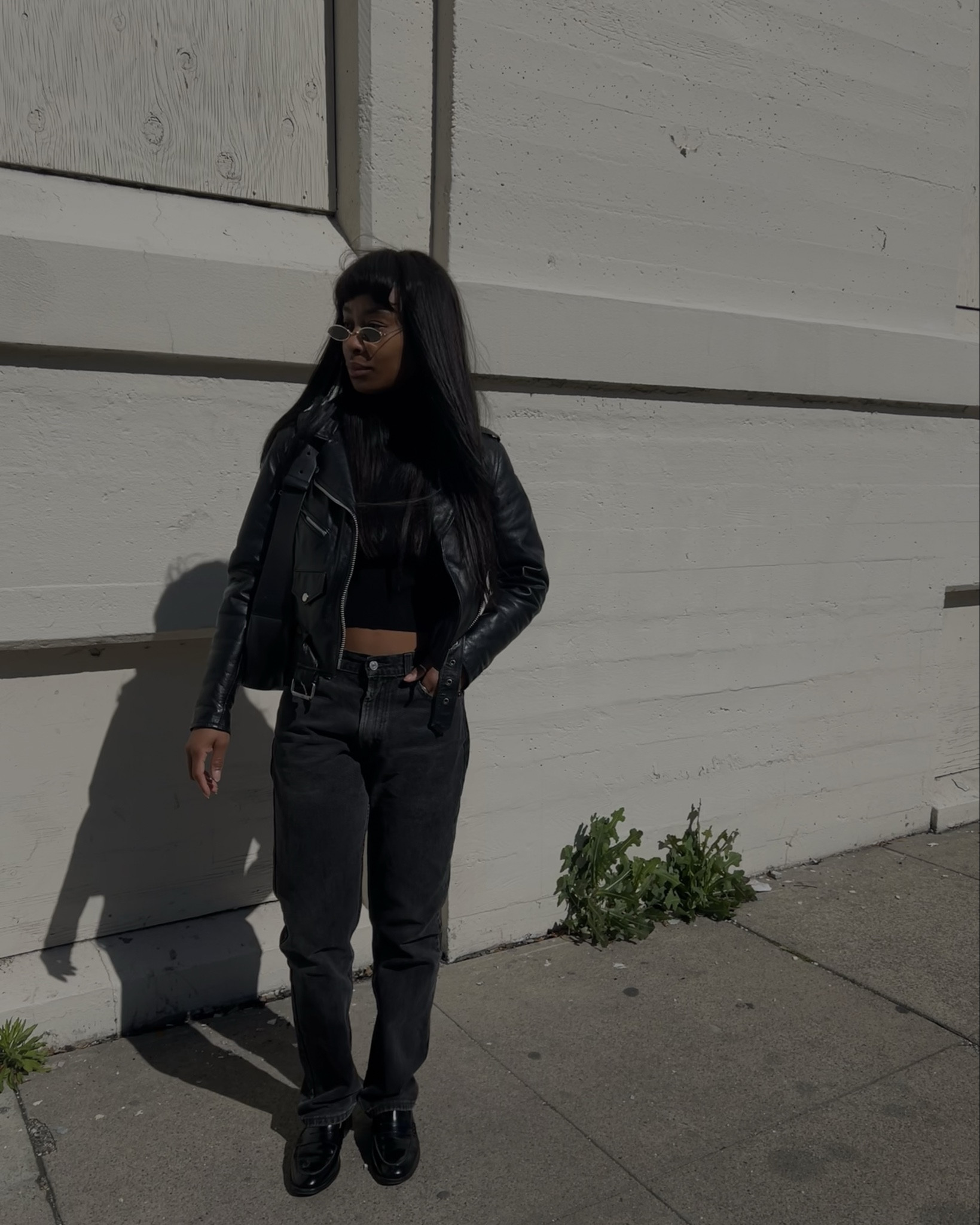 thrifted leather jacket, thrifted Levi jeans, thrifted black loafers, black turtle neck and black bag.

#LTKshoecrush #LTKstyletip #LTKitbag