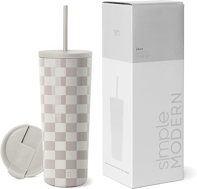 Simple Modern Insulated Tumbler with Lid and Straw | Iced Coffee Cup Reusable Stainless Steel Wat... | Amazon (US)