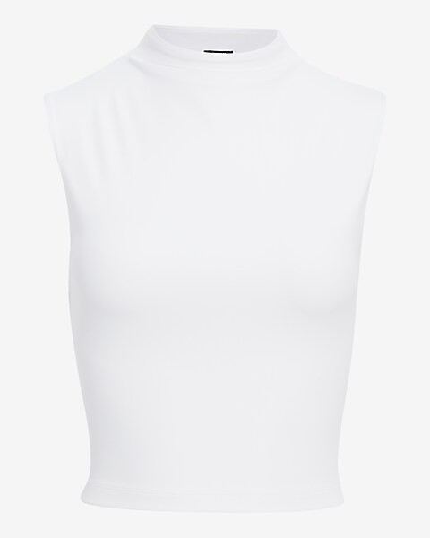 Body Contour High Compression Mock Neck Cropped Tank | Express