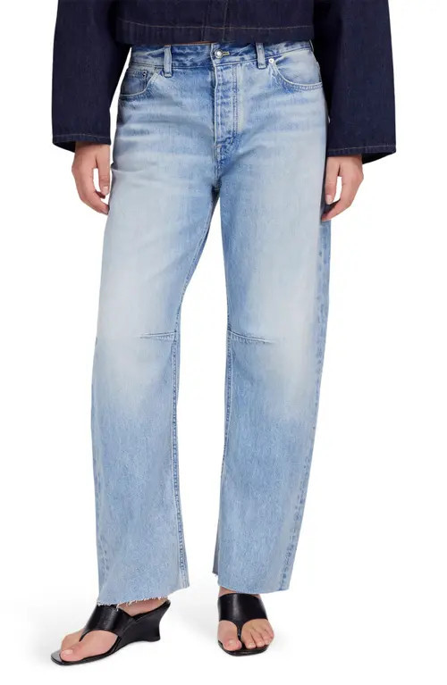 Madewell The Darted Barrel Leg Jeans in Edmonson Wash at Nordstrom, Size 29 | Nordstrom