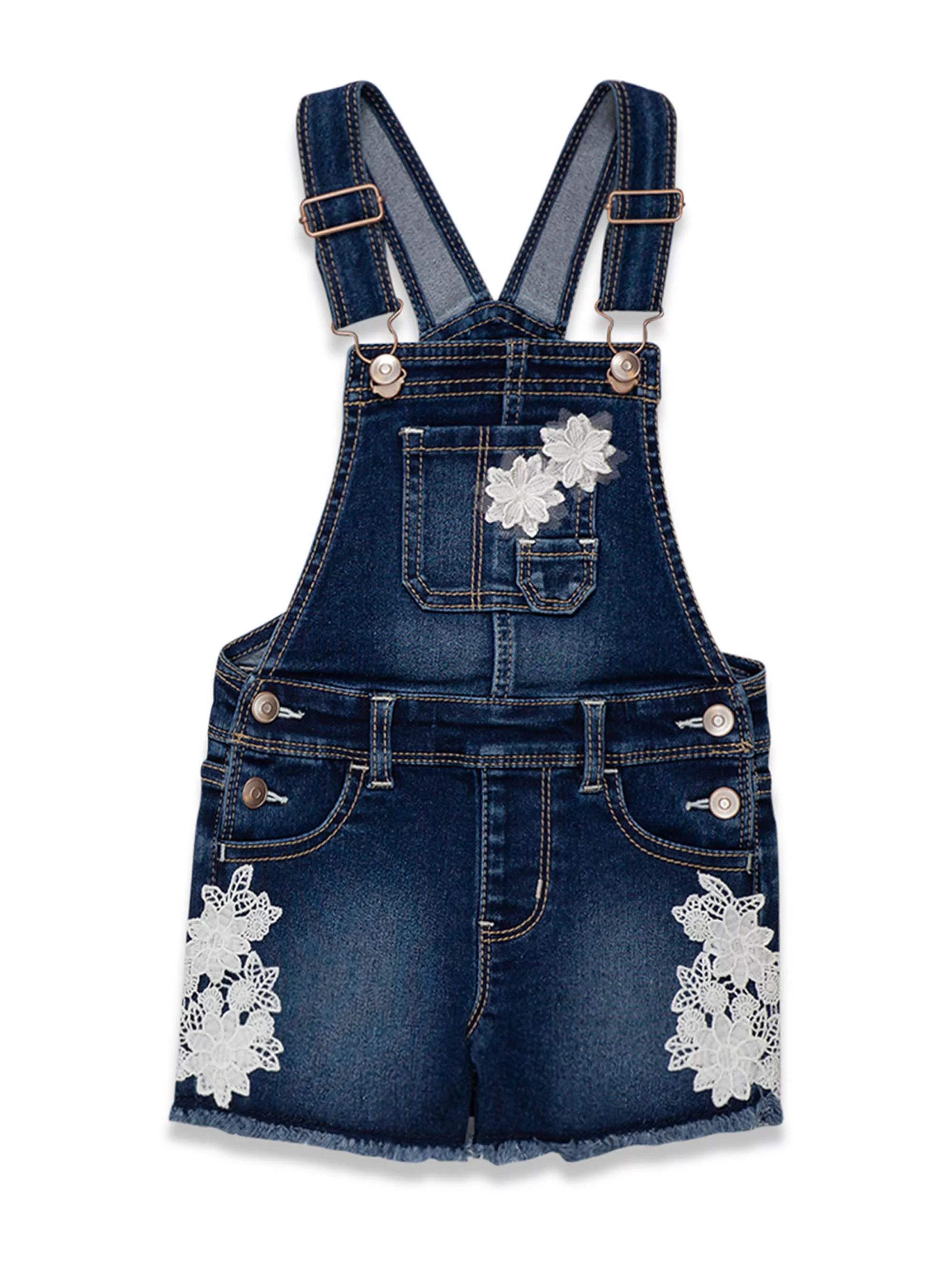 Wonder Nation Baby Girls & Toddler Girls Denim Shortall (12M-5T) | Walmart (US)