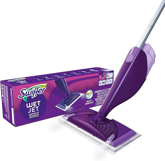 Swiffer WetJet Hardwood and Floor Spray Mop Cleaner Starter Kit, Includes: 1 Power Mop, 10 Pads, ... | Amazon (US)