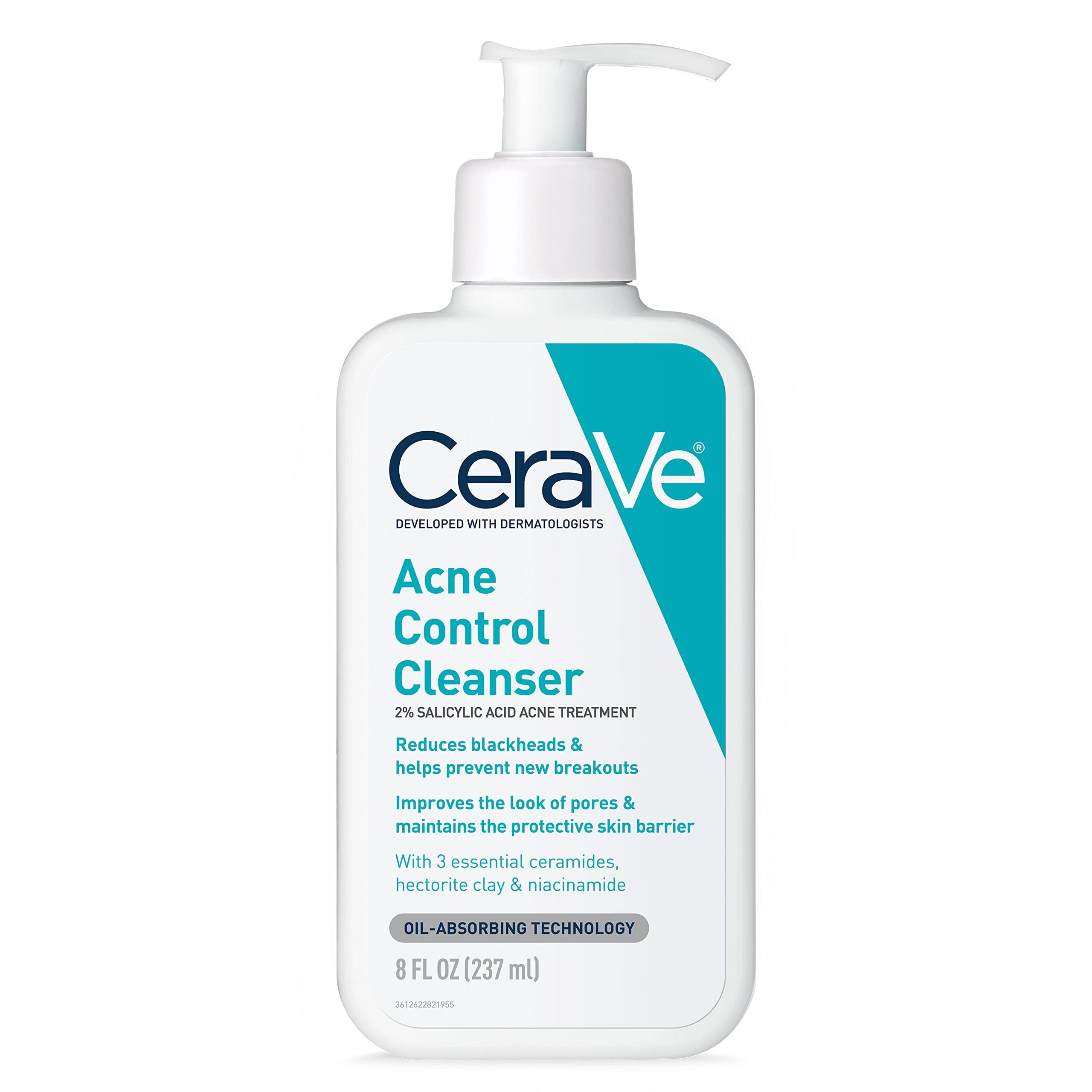 CeraVe Acne Treatment Face Wash, Salicylic Acid Cleanser with Purifying Clay, Niacinamide, and Ce... | Amazon (US)