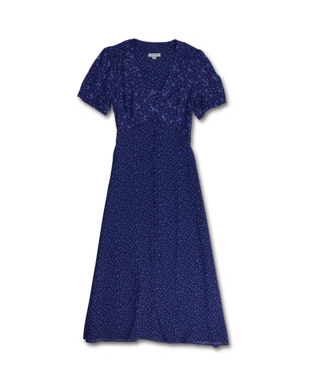 Women's Long Button-Front Short Sleeve Dress | Tecovas