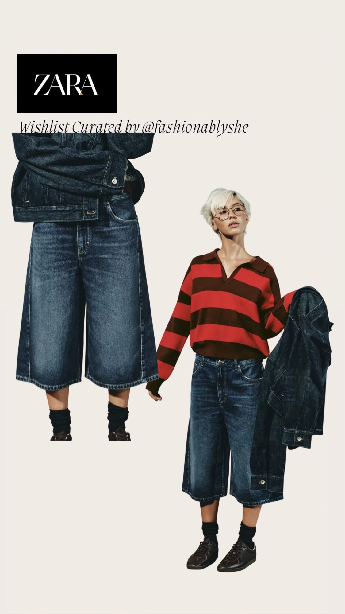 Zara jorts and stripe top with denim combo 

#LTKdayinmylife #LTKmomlife #LTKOver40