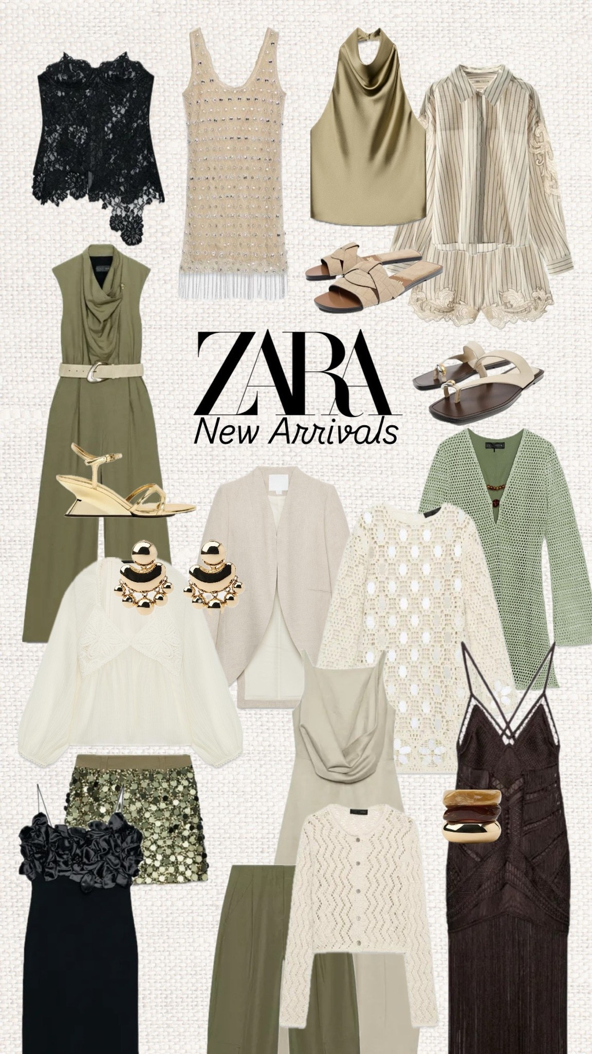 Soft sage, creamy neutrals & effortless summer textures 🌿✨ Zara’s new arrivals are looking incredibly elevated right now… think draped tops, crochet knits, soft tailoring, shimmer minis, satin details & chic vacation-ready dresses that feel so luxe 🤍

Like this post to save it to your favourite folder and come back later to shop.

: Zara new arrivals, Zara summer outfits, sage green outfit, neutral outfit ideas, crochet dress, satin top, draped top, quiet luxury style, minimal chic outfits, elegant summer fashion, vacation outfits, holiday outfits women, resort wear, beige outfit inspiration, summer capsule wardrobe, classy outfit ideas, linen look outfit, chic Zara finds, elevated basics, European summer style

#LTKsummer #LTKstyletip #LTKdresses