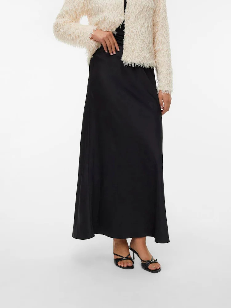 VERO MODA Black Satin Midi Skirt | Next US