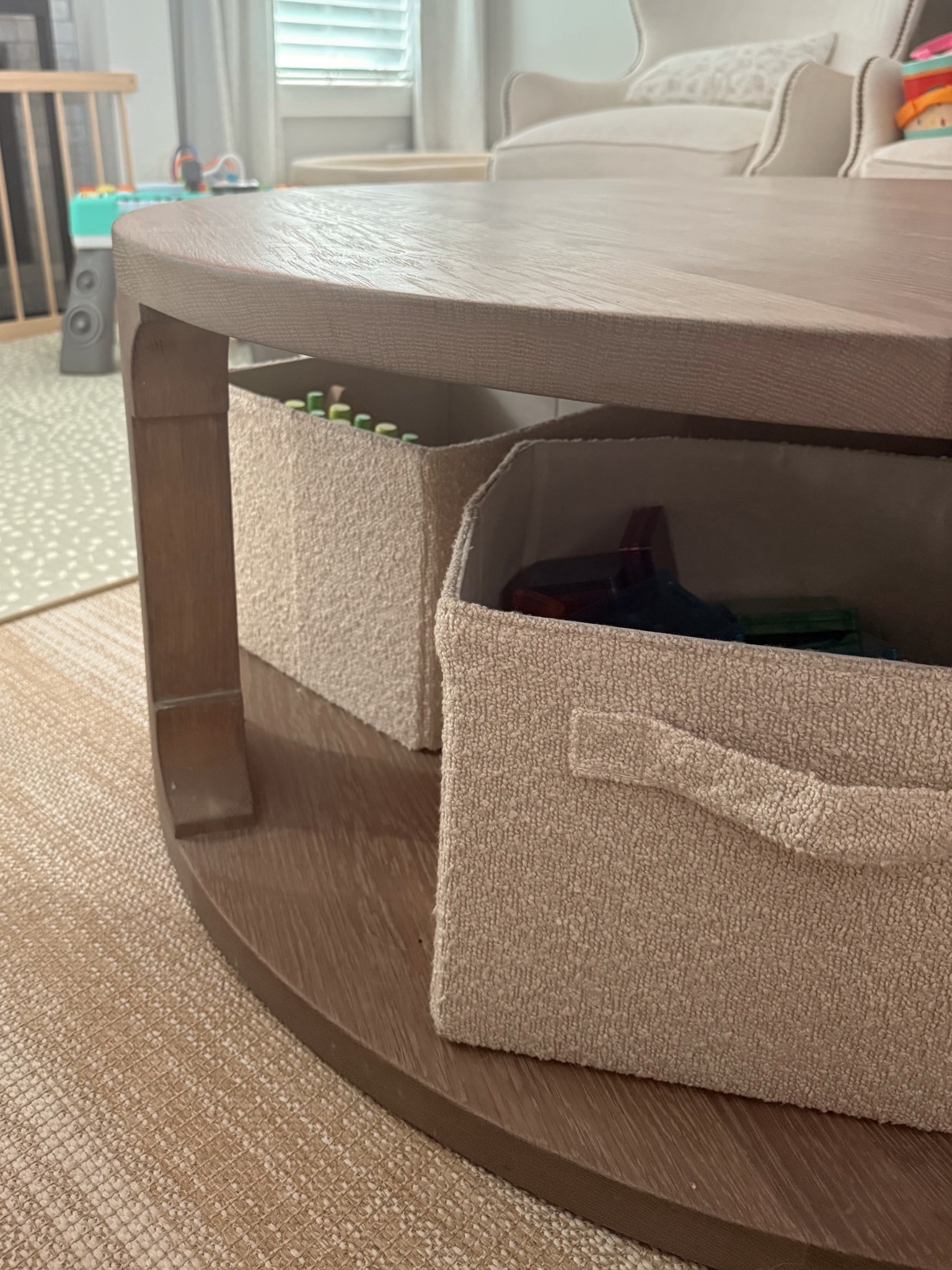 I love these baskets for under our coffee table! #LTKhome