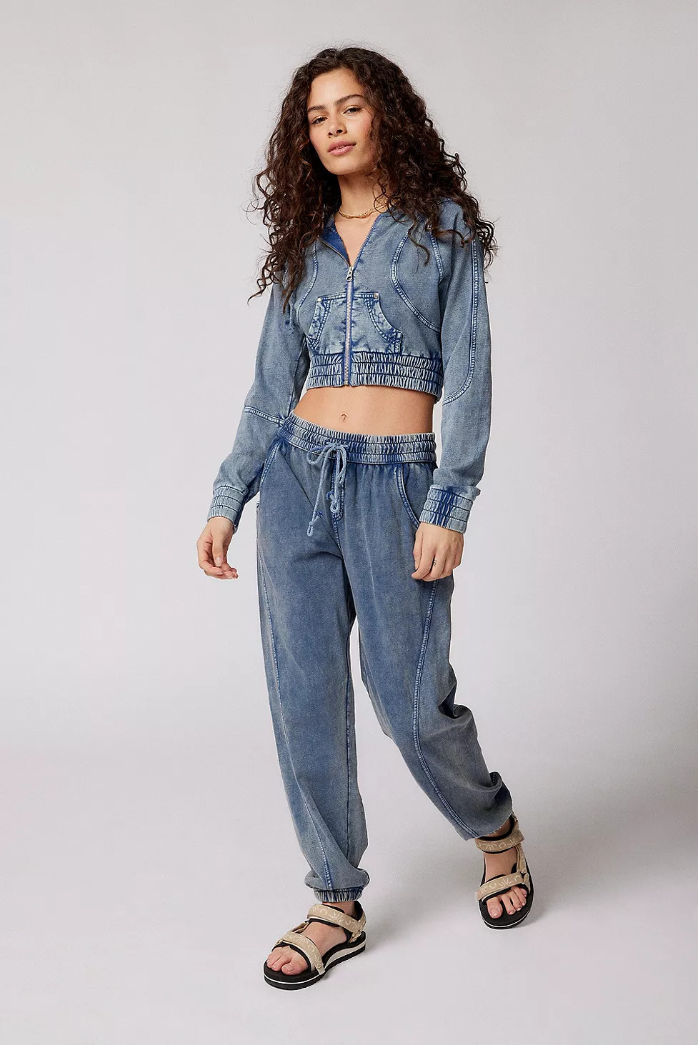 Out From Under Rocco Washed Denim Lounge Hoodie | Urban Outfitters (EU)
