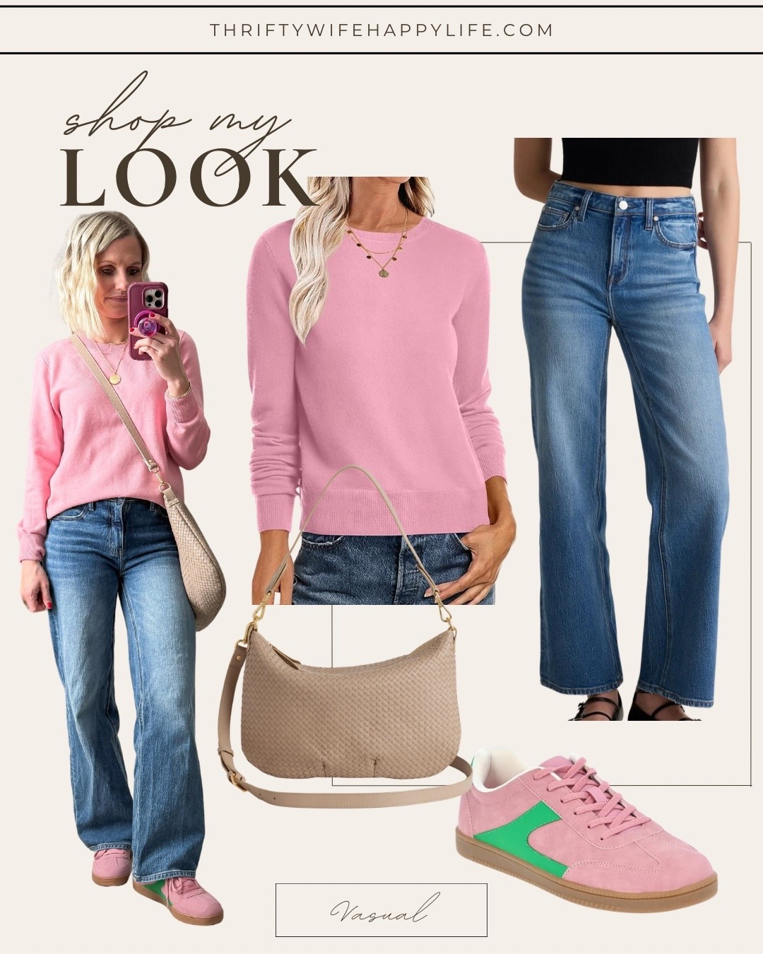 Winter outfit perfect for Valentine’s Day with a pink sweater and relaxed straight leg jeans. 

#LTKPetite #LTKValentine #LTKOver40