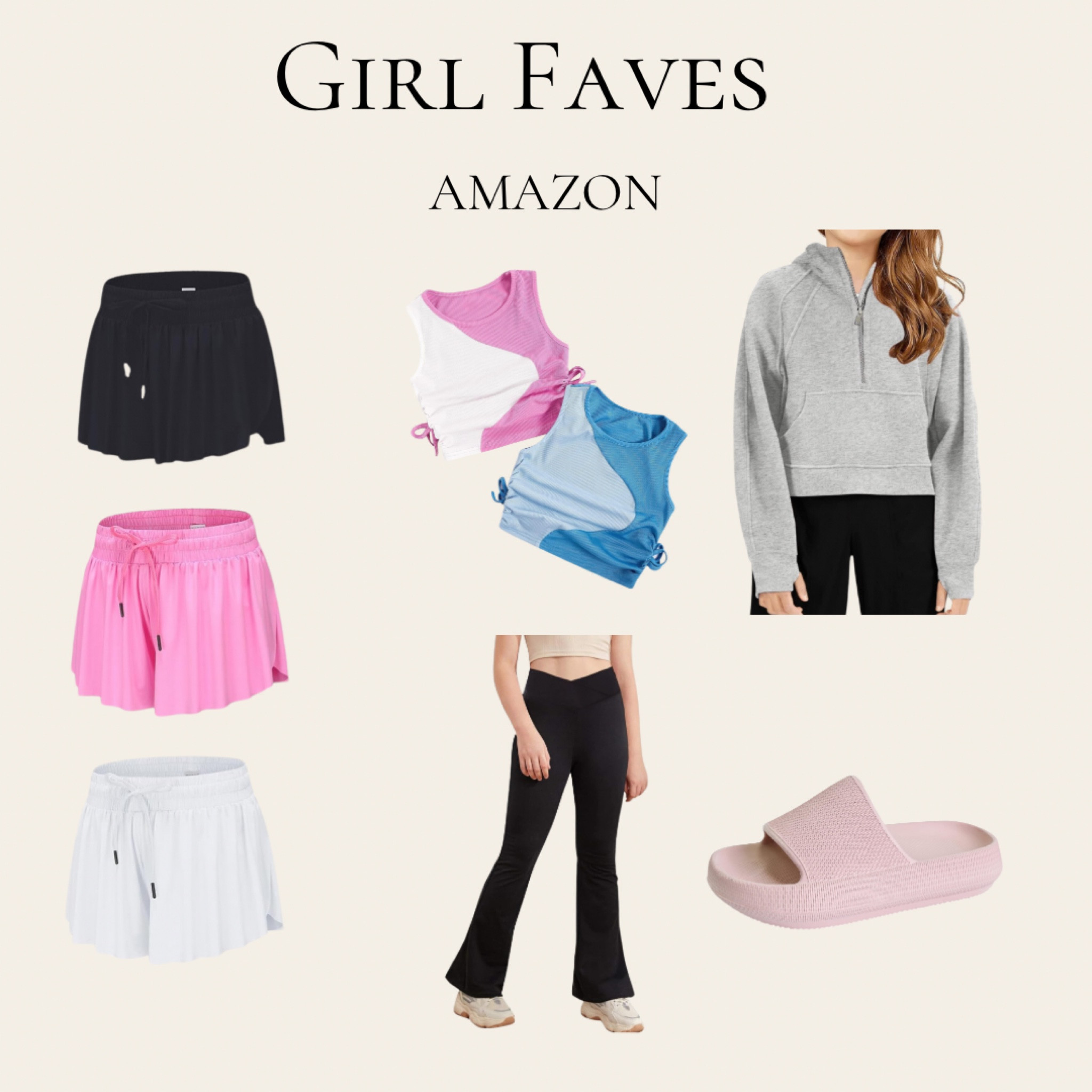 Lulu dupes picked by my girls! Tried and true - love the flair leggings, the cloud slides, the lulu inspired sweatshirt. All true to size!

#LTKfindsunder50 #LTKkids #LTKActive