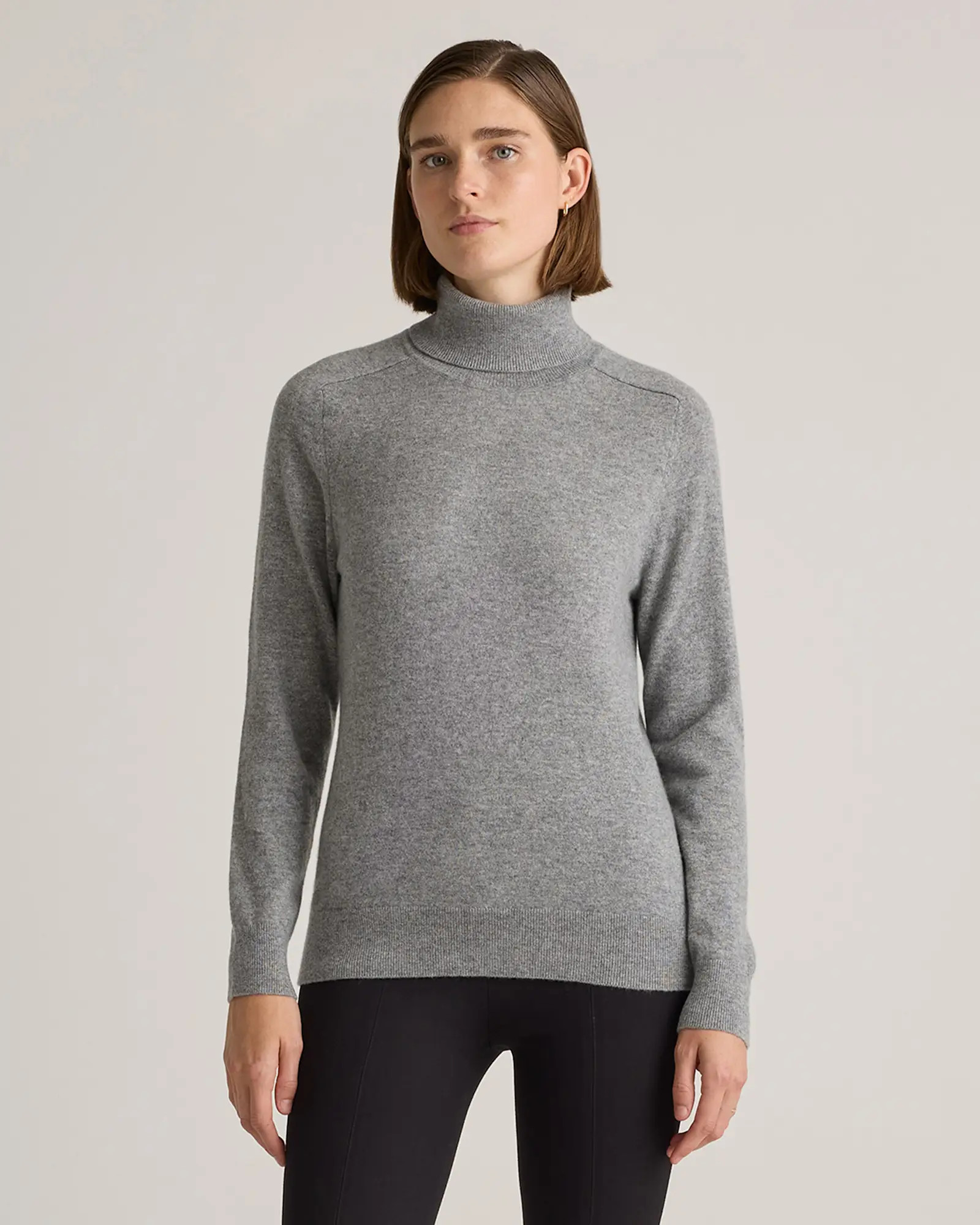 Cashmere Turtleneck Sweater | Quince in Heather Grey | Quince