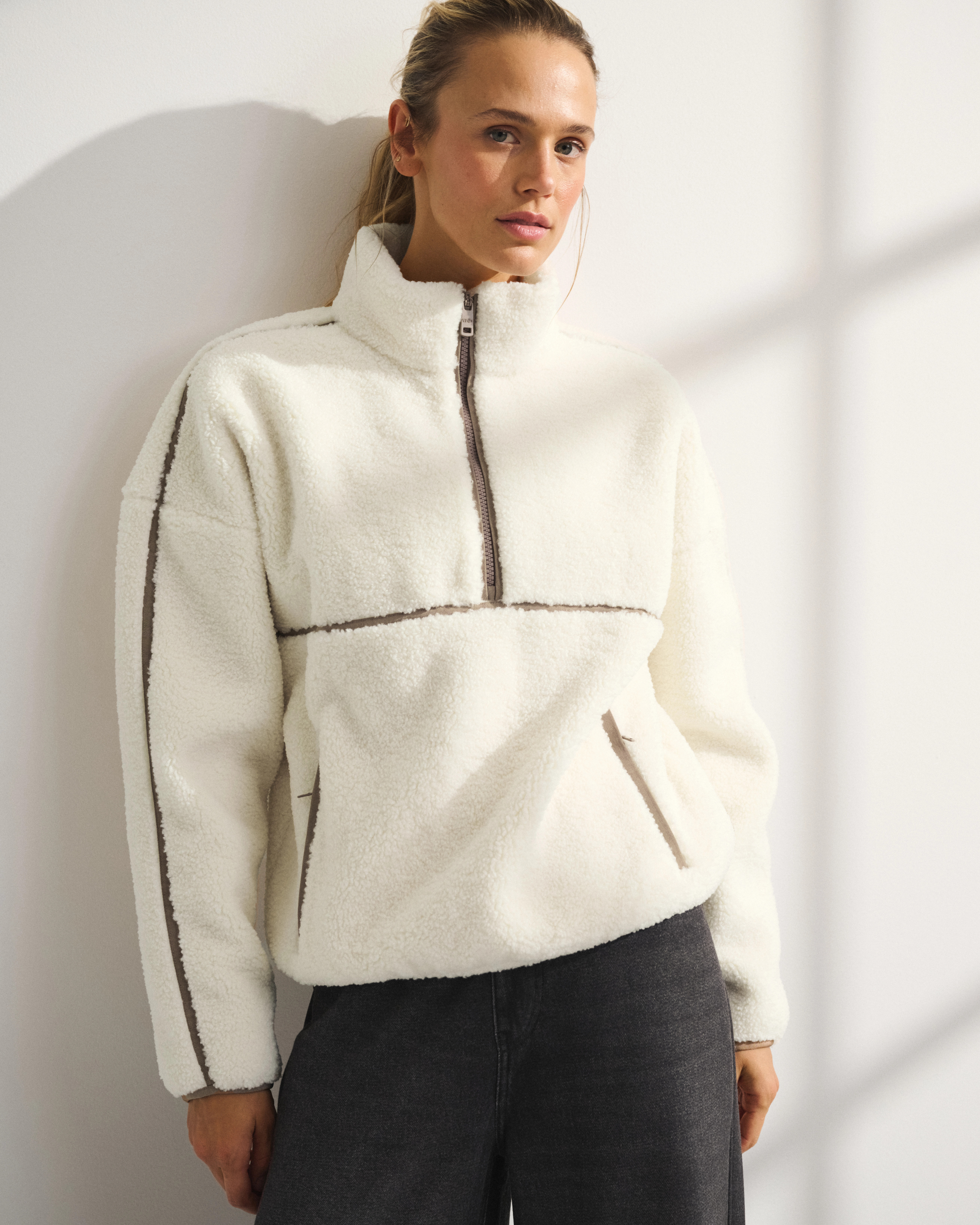 YPB On The Go Sherpa Half-Zip Sweatshirt | Abercrombie & Fitch (US)