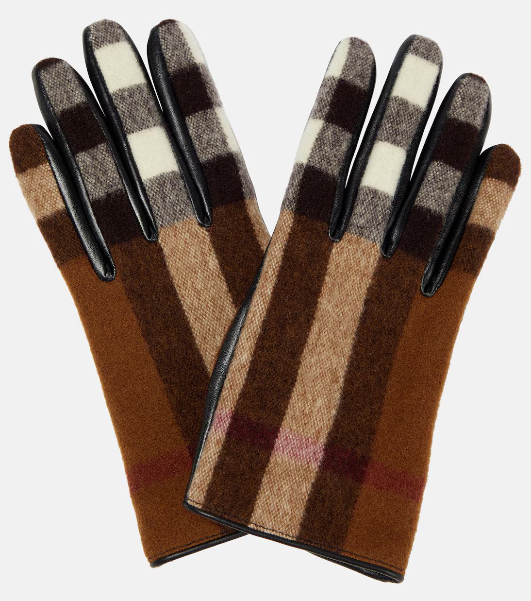 Checked paneled wool gloves | Mytheresa (US/CA)