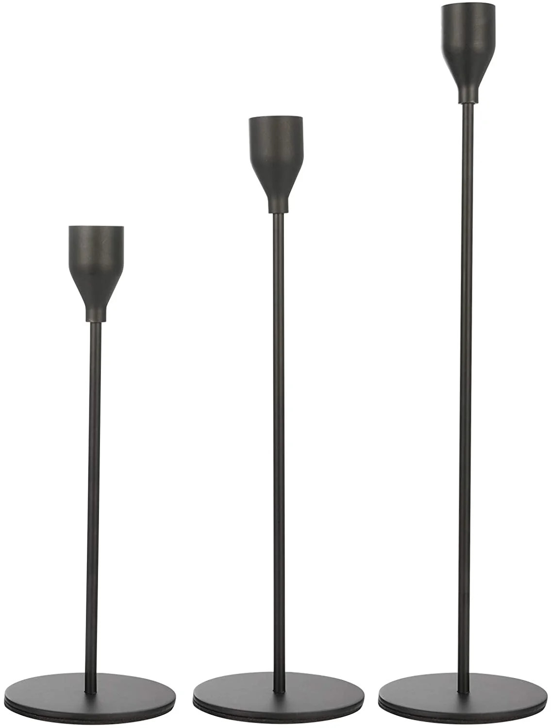 Candlestick Holders, Set of 3 Matte Black Candle Holders, Taper Candle Holders Decorative Candles... | Walmart (US)