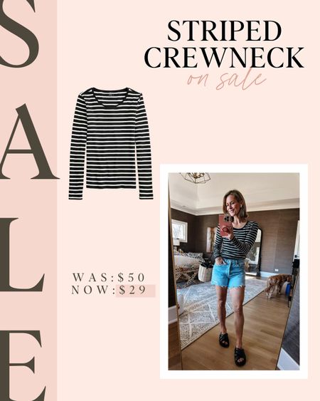 This striped crewneck T-shirt is on sale at JCrew right now. It runs a little big so size down if you're in between. Wearing a size small. 

#LTKsalealert #LTKfindsunder100 #LTKstyletip