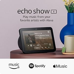 Echo Show 8 (3rd Gen, 2023 release) | 8" HD Alexa smart display with spatial audio | Charcoal | Amazon (US)