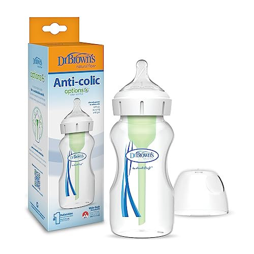Dr. Brown's Natural Flow Anti-Colic Options+Wide-Neck Baby Bottle,9 oz/270 mL,Level 1 Nipple,12-Pack,0m+ | Amazon (US)