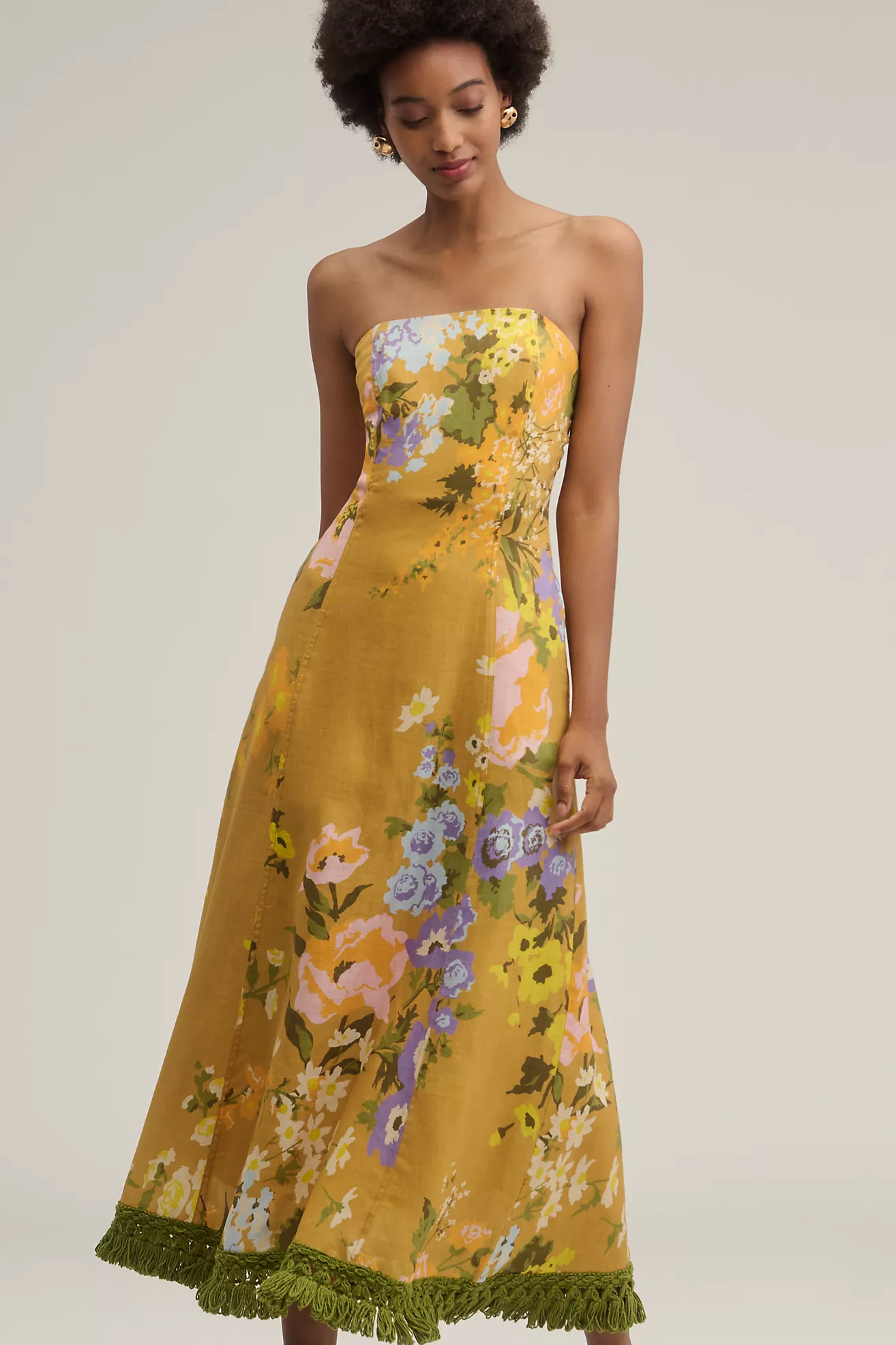 Lovaan Phillipa Linen Midi Dress | Anthropologie (US)
