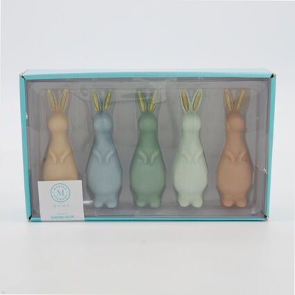 Five Pack Multicolour Easter Bunny Decorations 14x4cm | TK Maxx