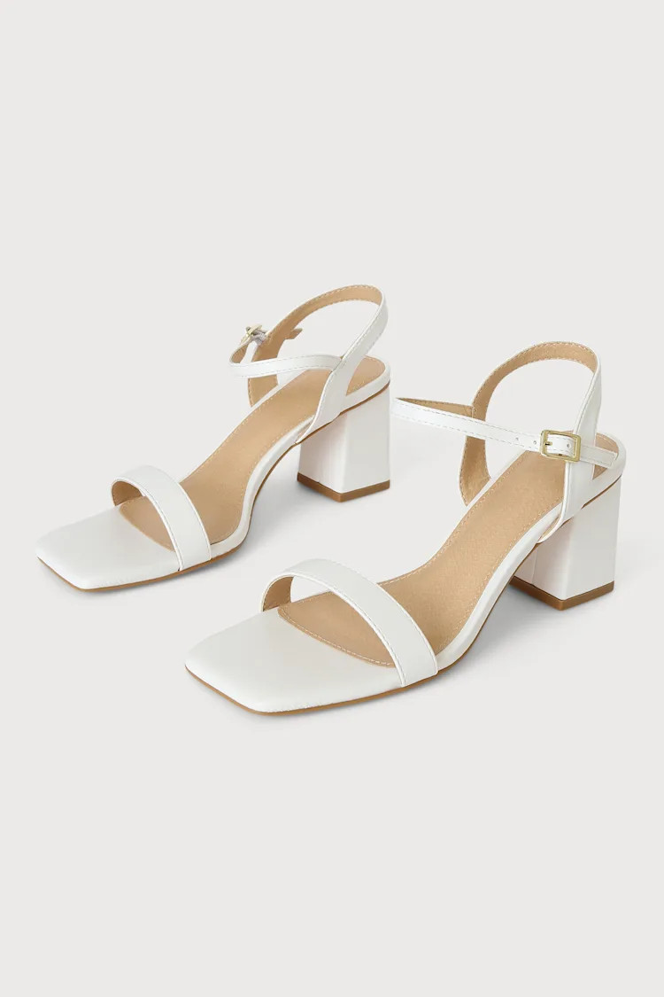 Jennah White Ankle Strap High Heel Sandals | Lulus