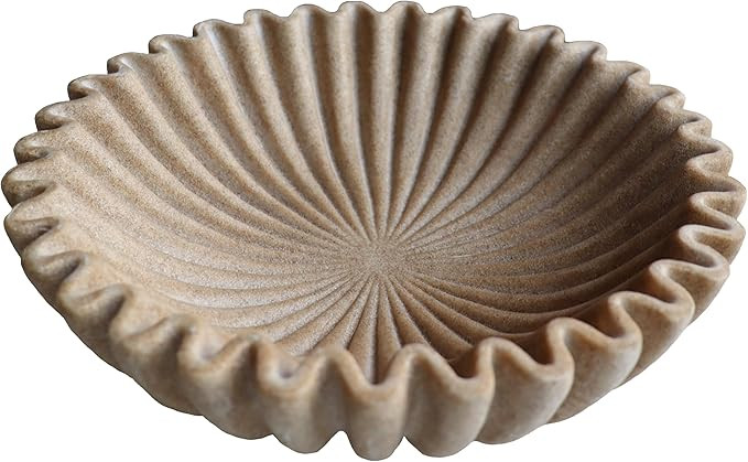 10" Large Decorative Bowl decor, Scalloped Bowls for Modern Home Decor,Ruffle Decor,Stylish Key B... | Amazon (US)