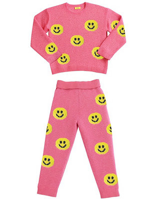 Kate Mack Little Girls Smiley Sweatshirt and Jogger, 2-Piece Set - Macy's | Macy's