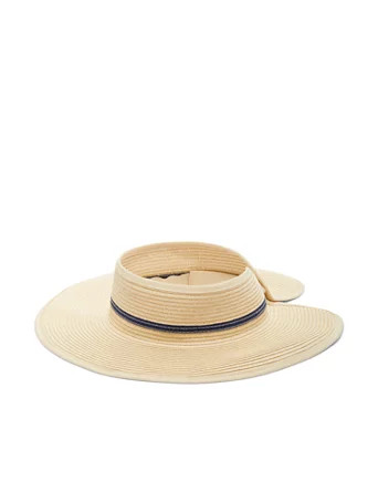 NY & Co Women's Wide-Brim Sun Visor Straw Hat Tan | New York & Company