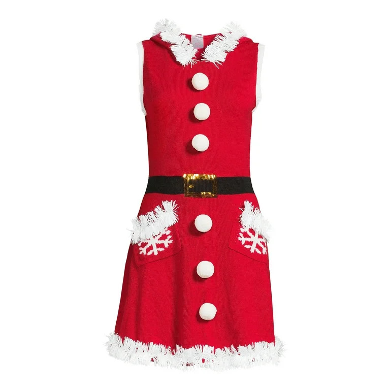 No Boundaries Junior's Christmas Sweater Dress | Walmart (US)