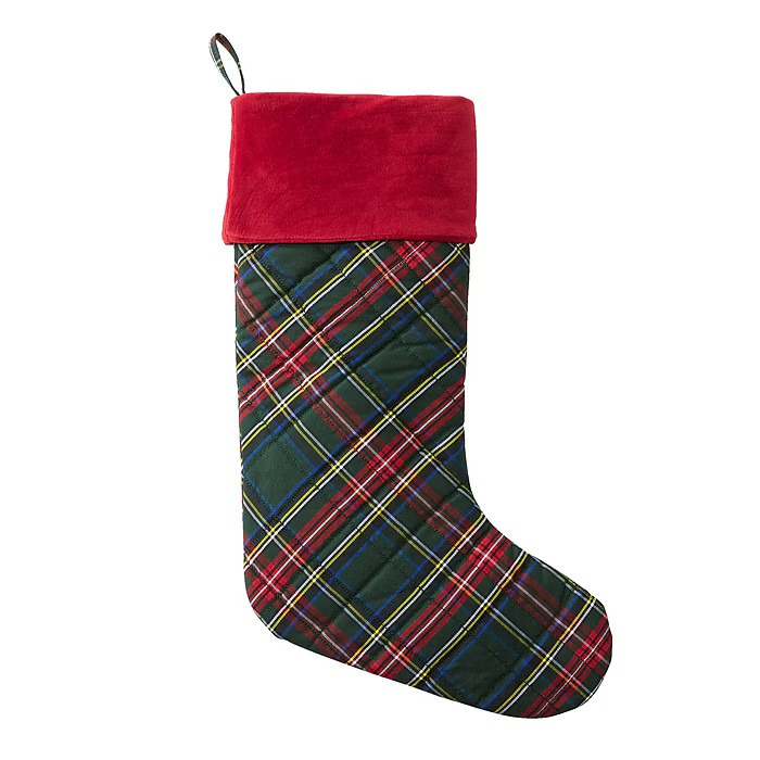 L.L.Bean Tartan Velvet Stocking, | Staples