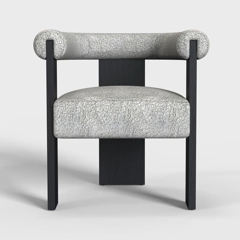Owena Modern Armchair Upholstered Brushed Fabric With Padding Wood Frame - Ivory | Wayfair Professional