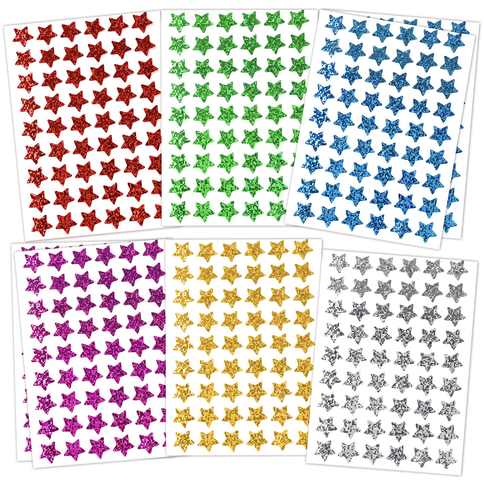 1620 Pack, 6 Colors, Holographic Small Star Stickers for Kids Reward, Behavior Chart, School Clas... | Amazon (US)