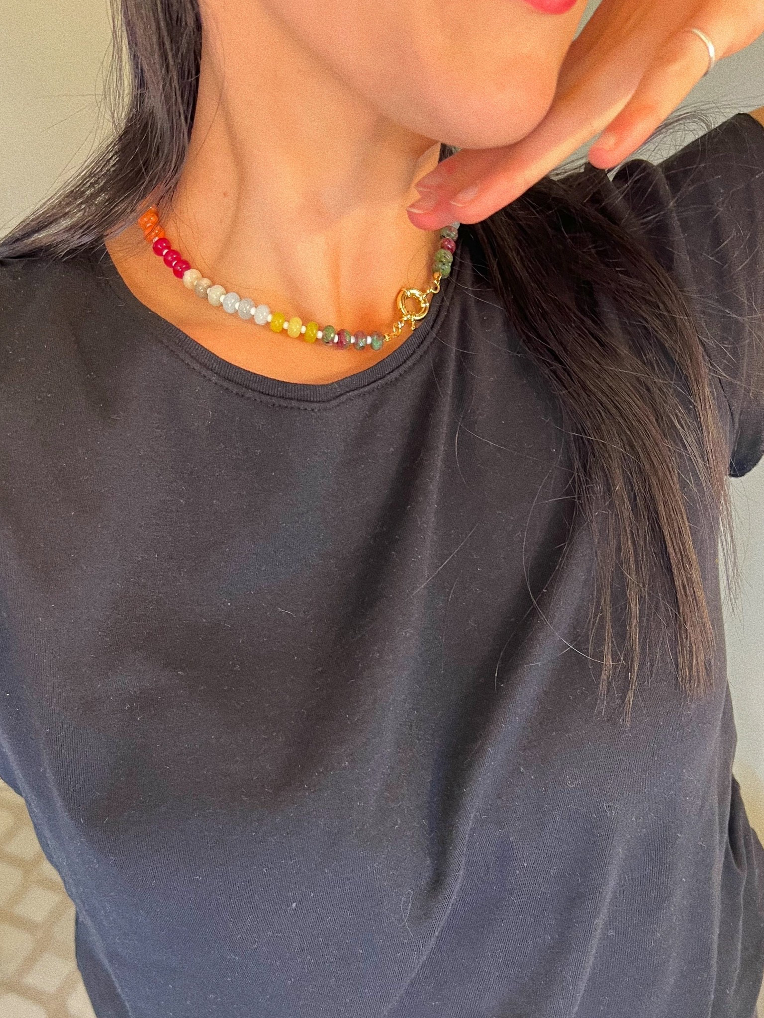 rainbow stone necklace 🌈🌈🌈 

#LTKFindsUnder50 #LTKGiftGuide