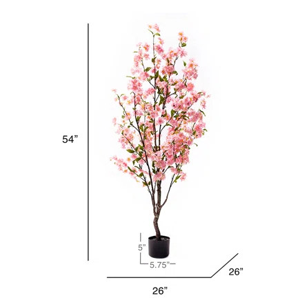 Artificial Cherry Blossom Tree in Pot | Wayfair North America