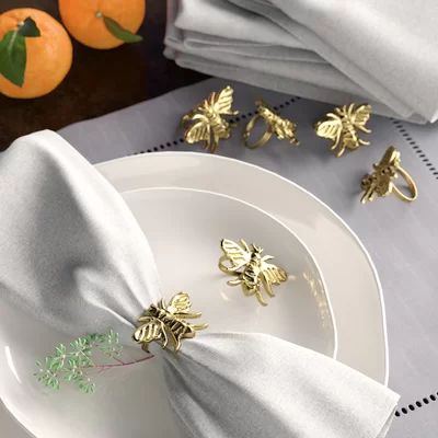 Canora Grey Honey Bee Napkin Ring Set | Wayfair North America