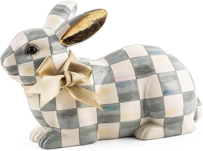MACKENZIE-CHILDS Bunny Figurine, Rabbit Figurine Decoration for Spring, Resting, Sterling Check | Amazon (US)