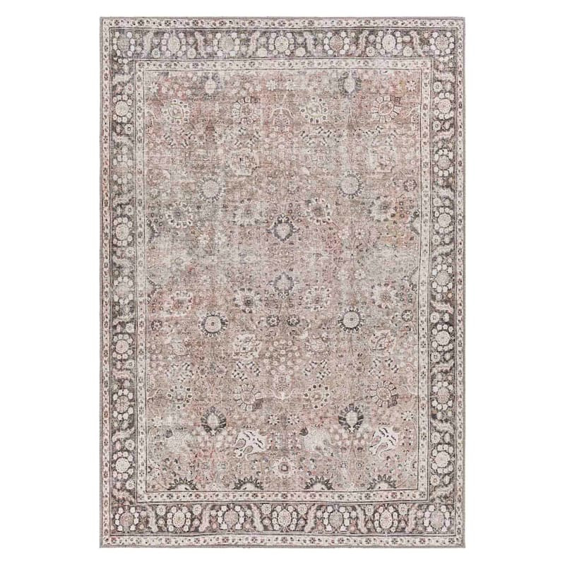 (B784) Colin Multi Floral Washable Area Rug, 5x7 | At Home