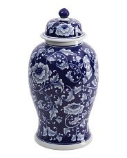 21in Floral Chinoiserie Ceramic Jar With Lid | Pillows & Decor | Marshalls | Marshalls
