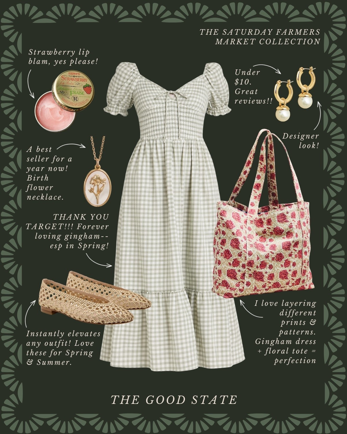 This collection is for the Spring girlies. The ones longing for the warmth of sunshine on their skin and a cool breeze blowing through their hair. Shorts and a sweatshirt weather. A flowy dress and a light cardigan. This is for the ladies counting down the days until the farmers market opens back up. The ones who love early mornings at the market—flaky croissant in one hand and a rosemary latte in the other. This is for the ones who can’t resist a bouquet of fresh flowers and are trying to figure out how to grow their own cut flower garden at home. For the ones who spend the golden evenings having a picnic with friends. For the people (like me) who always have a picnic blanket in their car. This is for the girlies love allllll things gingham, their trusty ball cap, pops of color  and who firmly believe you can’t have too many neck scarves or bandanas. For the ones who love feminine details like lace trim, dainty florals and ruffles. This Spring may we slow down, breathe deep, embrace the life all around and romanticize the seemingly ordinary moments🌼

#LTKootd #LTKSpringSale #LTKSaleAlert