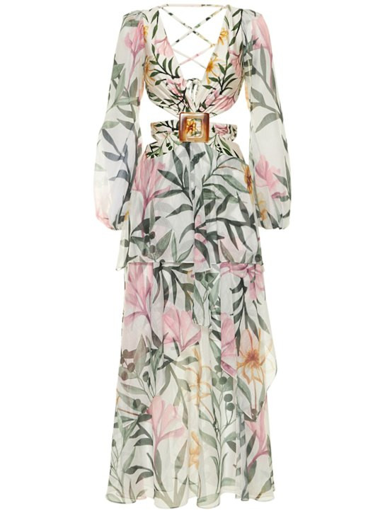 Jasmin belted cutout printed maxi dress | Luisaviaroma