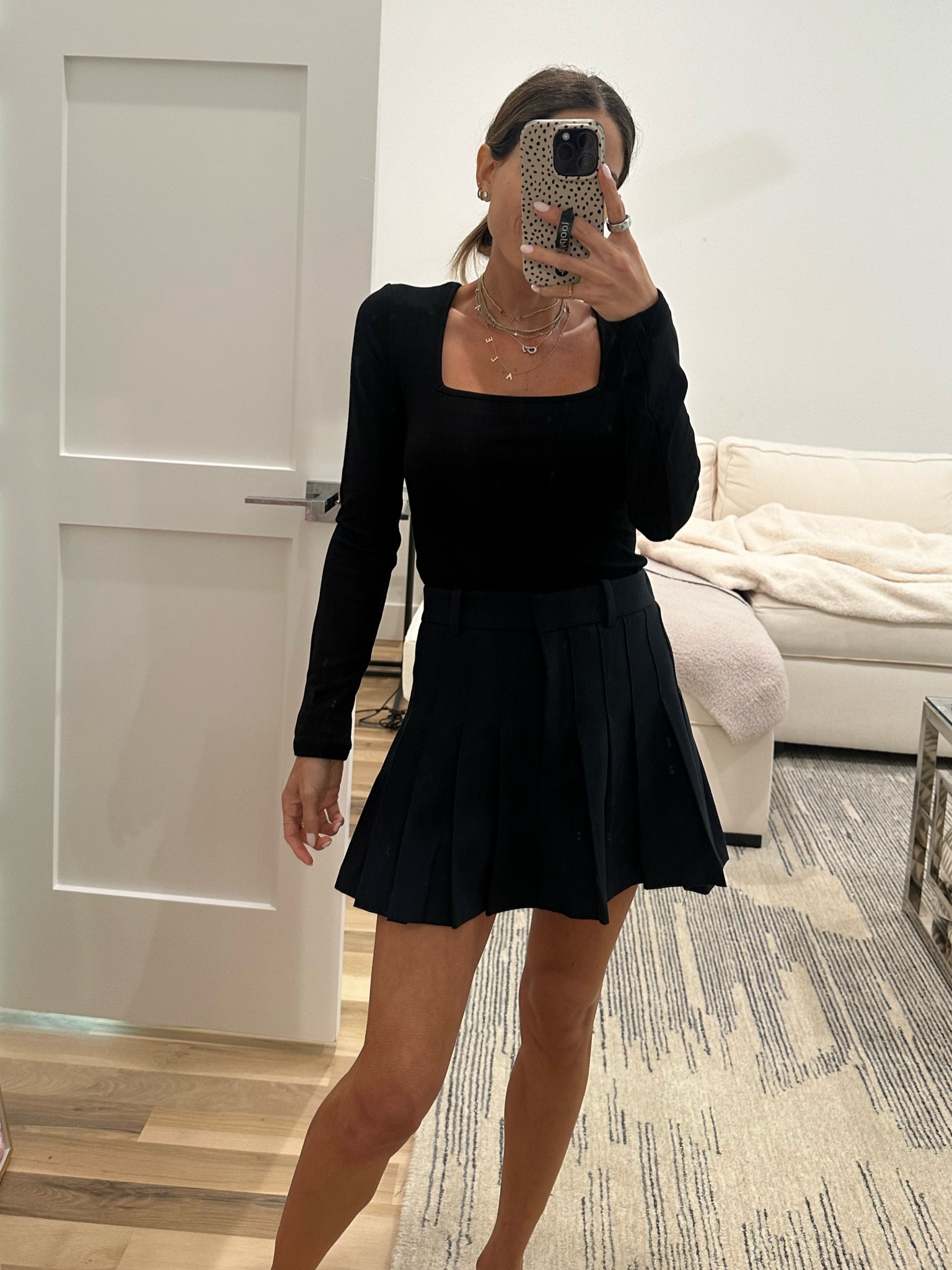 Black pleated skirt size xxs black fleece lined bodysuit size xs 

#LTKFindsUnder50 #LTKxPrimeDay #LTKFindsUnder100