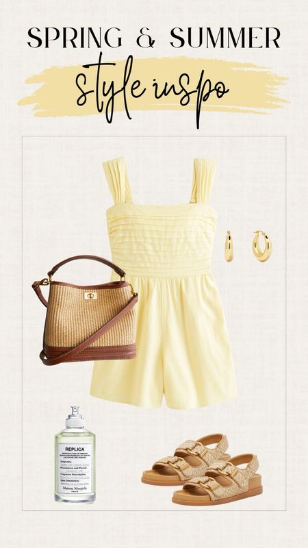 Summer outfit ideas. Yellow romper. Summer outfits. Casual outfit. Vacation outfit. 

#LTKtravel #LTKSeasonal #LTKFestival