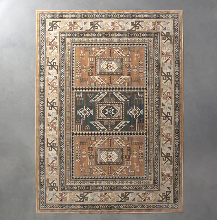 Ovid Tangerine/Rust/Blue/Ivory/Multi Rug | Wayfair North America