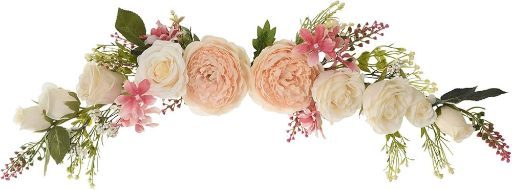 Lvydec Artificial Peony Flower Swag, 25 Inch Decorative Swag with Champagne Peony White Rose and ... | Amazon (US)