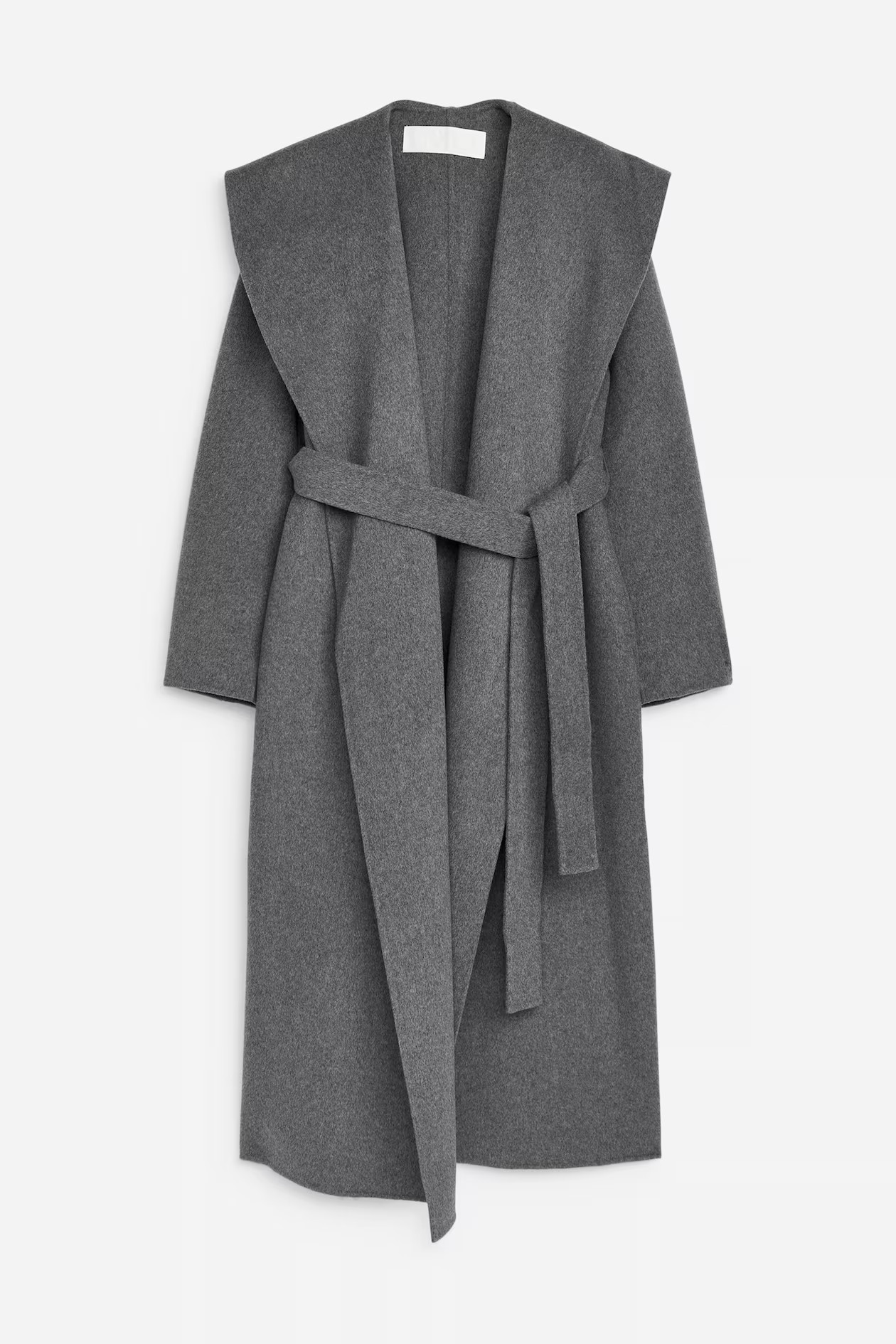 Shawl-Collar Coat - Long sleeve - Long - Grey - Ladies | H&M GB | H&M (UK, MY, IN, SG, PH, TW, HK)