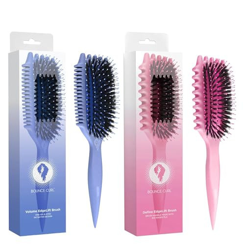 Bounce Curl EdgeLift Brush Duo - Includes Blue Volume & Pink Define EdgeLift Brushes for Volumized and Defined Curls | Amazon (US)